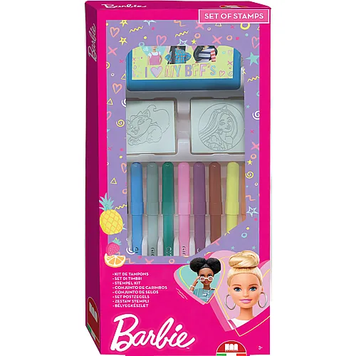 Multiprint Barbie Stempelset mit Filzstiften