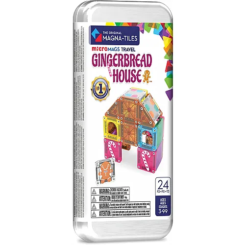 Magna-Tiles microMAGS Lebkuchenhaus Travel-Set, 24-teilig, magnetisch
