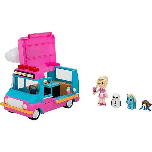 Jazwares Adopt Me! AME0147 - Eiswagen - Transformierendes Fahrzeug mit Licht und Sound - Top Online Spiel - Exklusiver Virtueller Item Code enthalten
