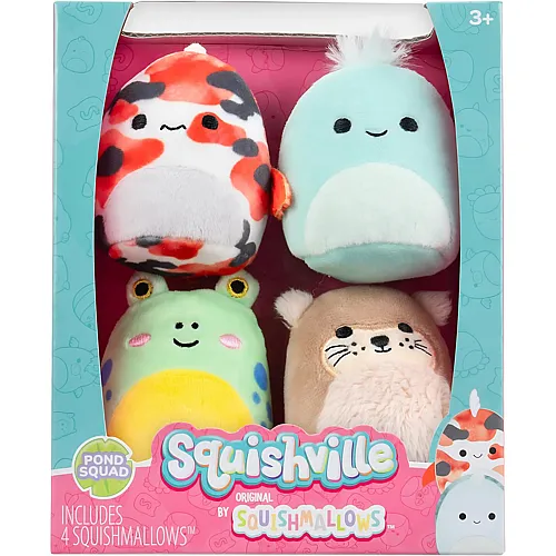 Squishmallows Squishville 4er Pack Teich Squad - 5 cm