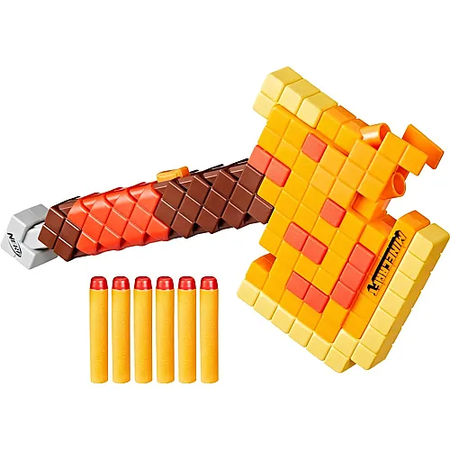 NERF Minecraft Firebrand Dart-Blaster Axt