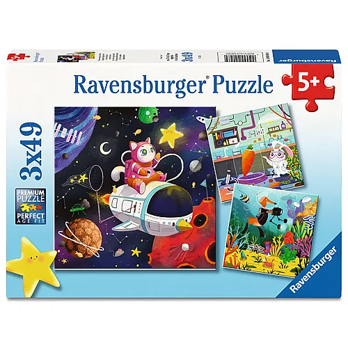 Ravensburger Puzzle 3in1 Tierwissenschaftler - 49 Teile