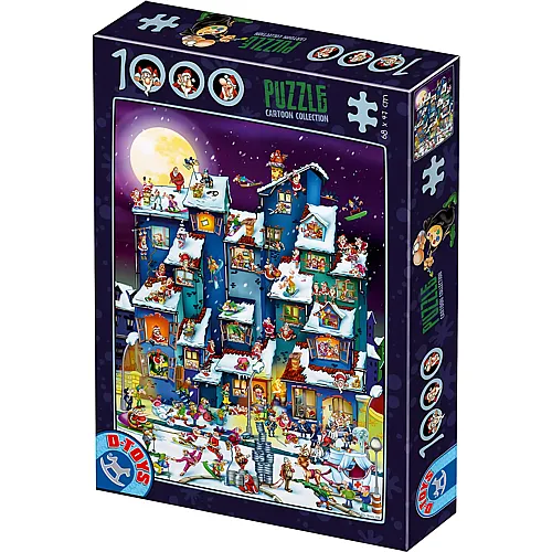 DToys Puzzle Cartoon Collection Weihnachtsrummel - 1000 Teile