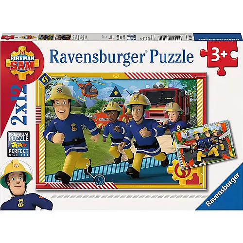 Ravensburger Puzzle Feuerwehrmann Sam Sam und sein Team (2x12)