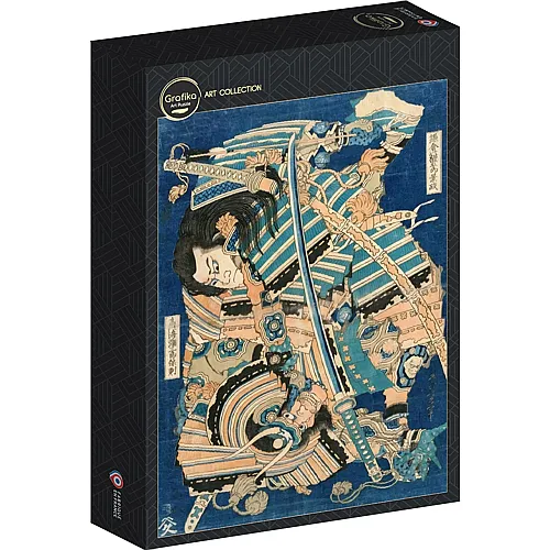 Grafika Puzzle Art Collection Katsushika Hokusai - Kamakura no Gengoro Seizing Torinoumi Tasaburo (500Teile)