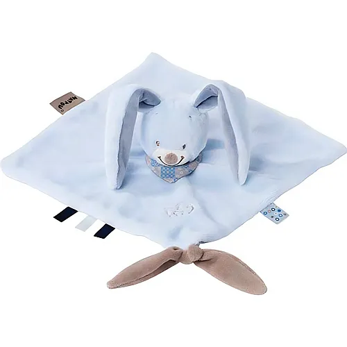 Nattou Schnuffeltuch Hase Bibou Blau (27cm)
