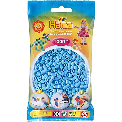 Hama Midi Bgelperlen Pastell 207-46 Blau (1000Teile)