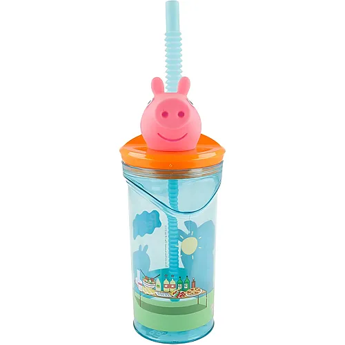 3D Trinkbecher mit Strohhalm 360ml