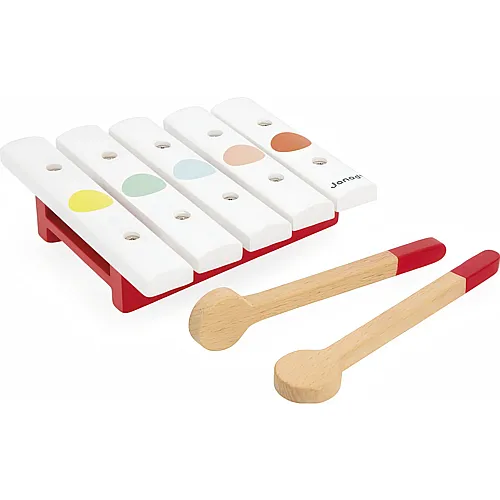 Janod Confetti Mini Holz Xylophon mit zwei Schl�gel
