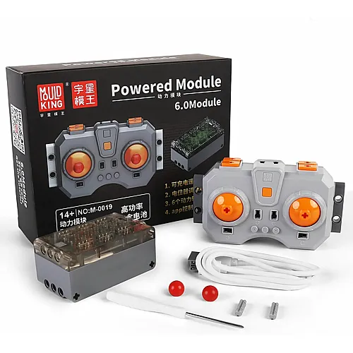 Mould King M0019 6.0 Powered Module Kit, Power Funktions Sets 6.0 mit Wiederaufladbare Fernbedienung und Batteriebox, 2.4 G 6