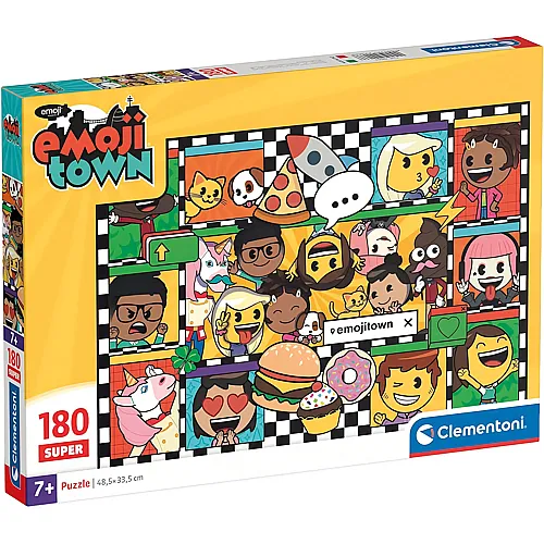 Clementoni Puzzle Supercolor Emoji Town - 180 Teile