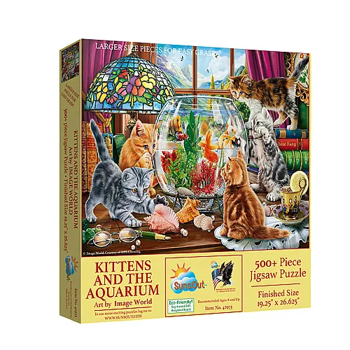 SunsOut Puzzle Kittens and the Aquarium (500Teile)