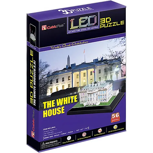 Cubic Fun Puzzle Weisses Haus, Washington mit LED - 56 Teile