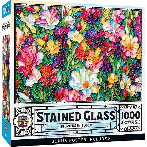 Master Pieces Puzzle Stained Glass Classics Bl�hende Blumen - 1000 Teile