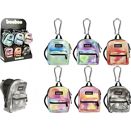 Sombo Mini-Rucksack 14cm Met. ass. mit Karabinerhaken