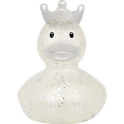 Lilalu Badeente Glitzer mit Krone Silber