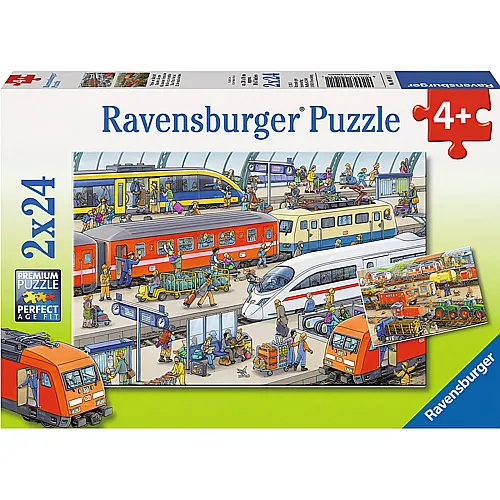 Ravensburger Puzzle Trubel am Bahnhof (2x24)