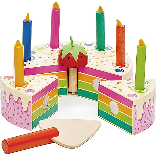 Tender Leaf Toys Rollenspiele Geburtstagskuchen Regenbogen