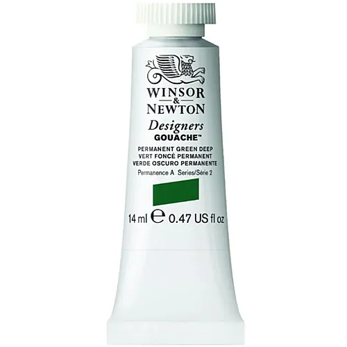 Winsor & Newton Designers Gouache Wasserbasierte K�nstlerfarbe Permanentgr�n Dunkel - 14 ml