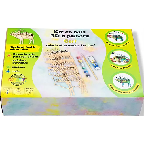 Creatif Wood Kit EN Bois 3D A Peindre Cerf