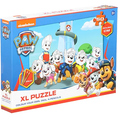 Toi-Toys Paw Patrol - Puzzle zum Ausmalen - 50 Teile