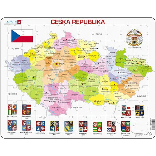 Larsen Puzzle Tschechische Republik (auf Tschechisch) - 56 Teile