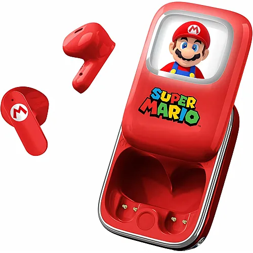 OTL Technologies Kabellose Kopfh�rer Super Mario mit verschiebbarer Ladebox und LED-Licht
