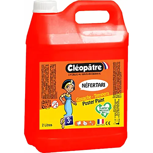 Cleopatre Gouache Nefertari Rouge Vif 2 Litres