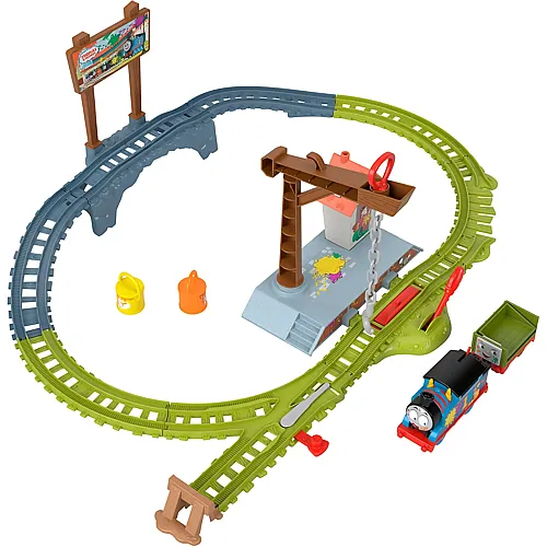Fisher-Price Thomas und seine Freunde Malfarbe-Zugset mit batteriebetriebenem Thomas und Widerspenstigem Waggon