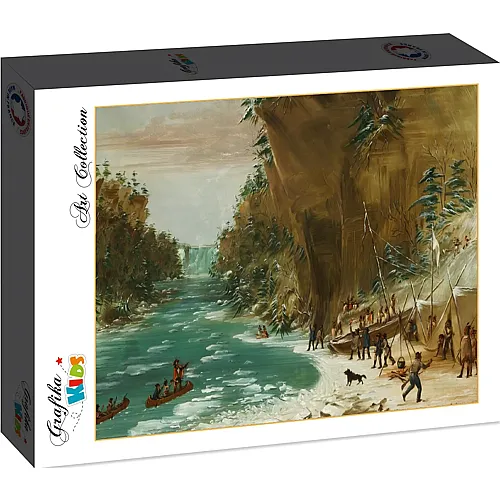 Grafika Puzzle Art Collection George Catlin Grafika Kids The Expedition Encamped below the Falls of Niagara. January 20, 1679, 1847-1848 - 12 Teile