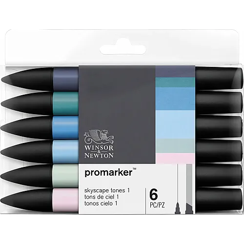 Winsor & Newton W&n Promarker 6er Set Himmel 1