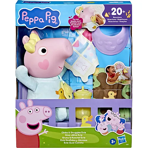 Hasbro Peppa Pig Interaktive Babypuppe  Grunz & Kuschel Evie - 28 cm