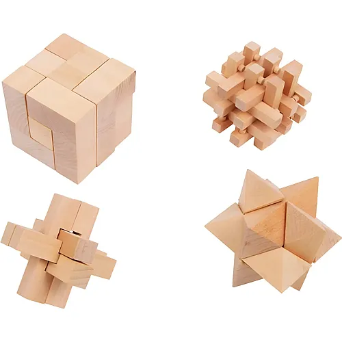 4er-Set Gehirnpuzzles aus Holz