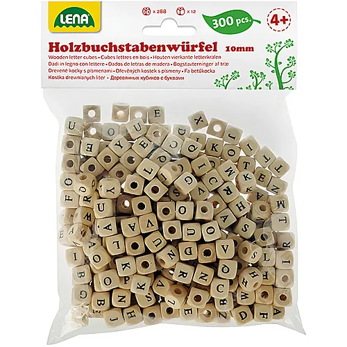 LENA Holz-Buchstabenwrfel (300Teile)