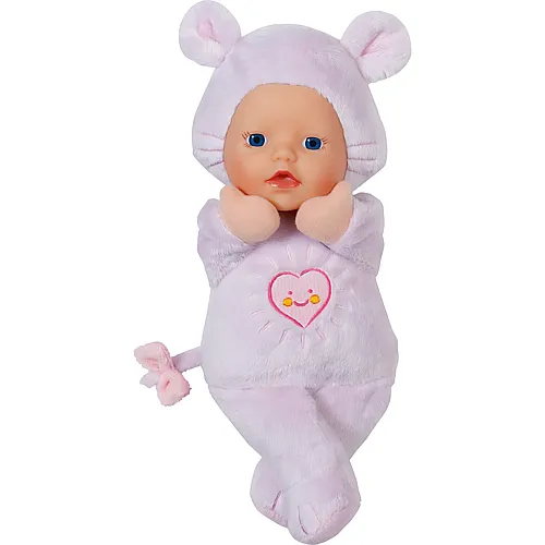 Maus-Puppe mit �hrchen und Fingertaschen 26cm