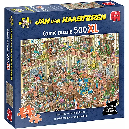 Jumbo Jan van Haasteren Puzzle - Die Bibliothek - 500 XL-Teile.
