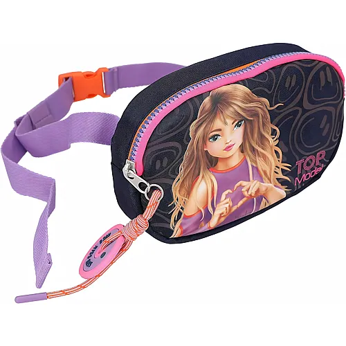 Depesche TOPModel Night Light - Crossbag in Dunkelblau, Umh�ngetasche mit Model-Motiv und l�ngenverstellbarem Tragegurt