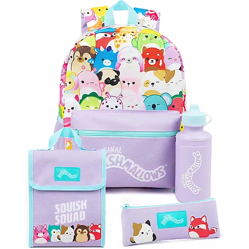Rucksack f�r M�dchen mit Wasserflasche, Federm�ppchen und Umh�ngetasche - 4 Teile