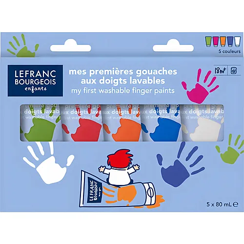 Lefranc Bourgeois Lfb Kinder Fingerfarben Set Fun 5 X 80ml Tuben