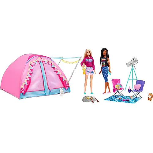 Camping Zelt mit 2 Puppen & Zubehr