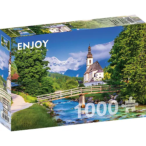 Enjoy Puzzle Kleine Kirche in Ramsau, Deutschland - 1000 Teile
