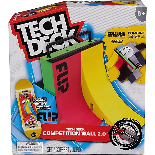 Spin Master Tech Deck X-Connect Starter-Set - Competition Wall 2.0 Rampenset mit authentischem Fingerboard der Marke Flip und Zubeh�r, ab 6 Jahren