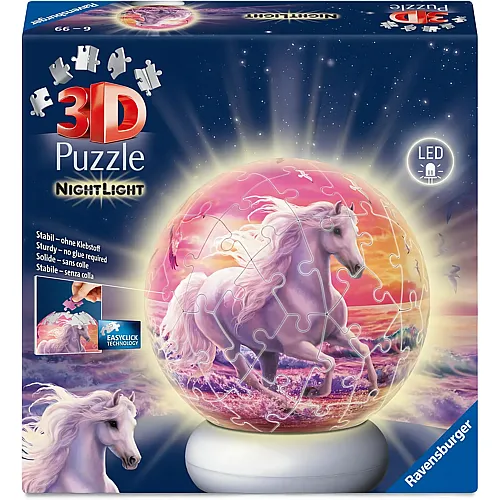 Puzzleball Nachtlicht Pferde am Strand 72Teile