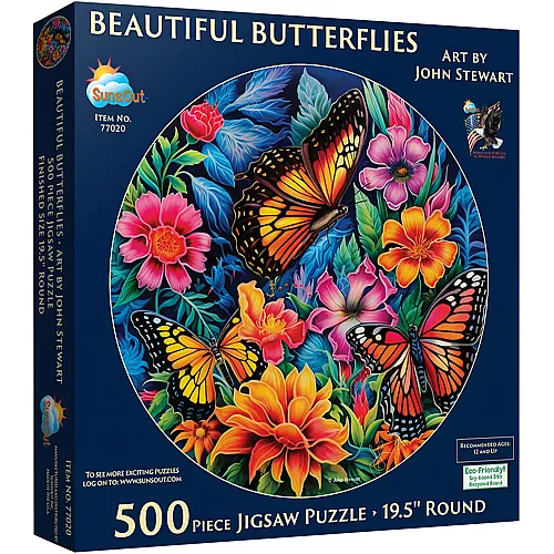SunsOut Puzzle John Stewart Sch�ne Schmetterlinge - 500 Teile
