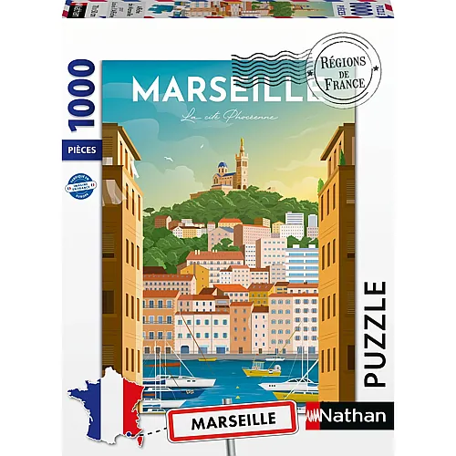 Nathan Puzzle R�gion de France Marseille - Louis L'Affiche - 1000 Teile