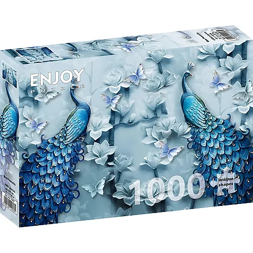 Enjoy Puzzle Blue Peacocks - 1000 Teile