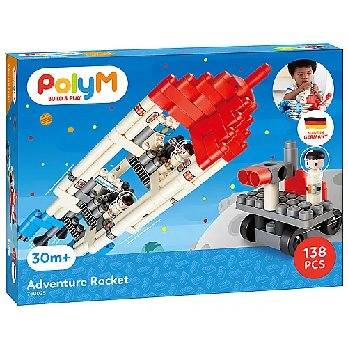 Hape PolyM Build & Play Abenteuer Mond-Rakete (138Teile)