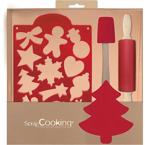 ScrapCooking Ausstecher Set Weihnachten mit Formen, Spachtel, Teigroller