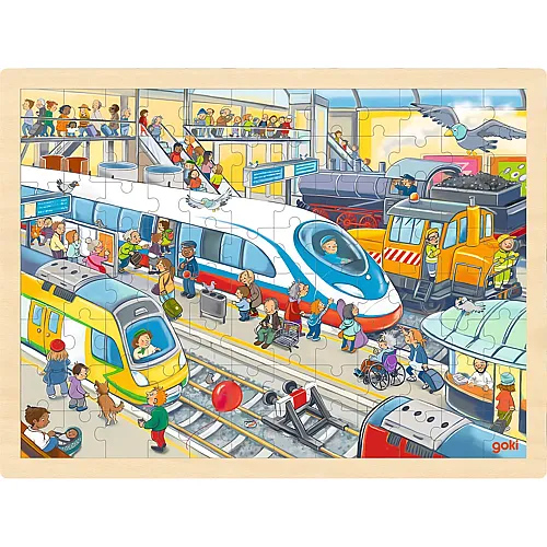 Goki Puzzle Bahnhof - 96 Teile