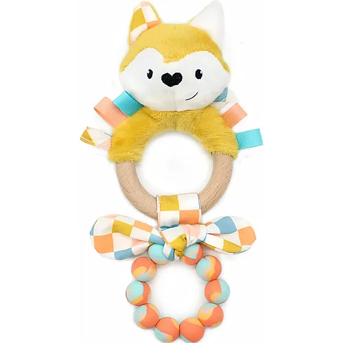 Les D�glingos Silicone & Wood Teething Ring Cyranos The Fox